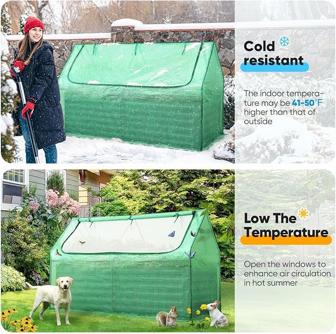 Quictent Raised Garden Bed Galvanized Raised Beds for Gardening Vegetables with Cover 6x3x2 ft Tall Metal Planter Box Outdoor Use (Green)