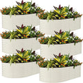 Garvee 6 Pack Galvanized Raised Garden Bed, 8x4x2 ft Metal Planter Box for Flowers Herbs Vegetables, Rust-Resistant Raised Garden Beds for Gardening, Easy Assembly Outdoor Garden Box & Planters,Beige