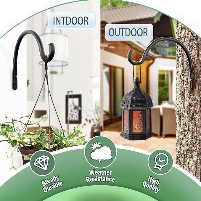 Qiang Ni Hanging Plant Bracket Hooks: 5.5 Inch Wall Plant Hook Planters and Decor - 2 Piece Rust-Resistant and Secure Brackets Maximize Your Outdoor Living Space