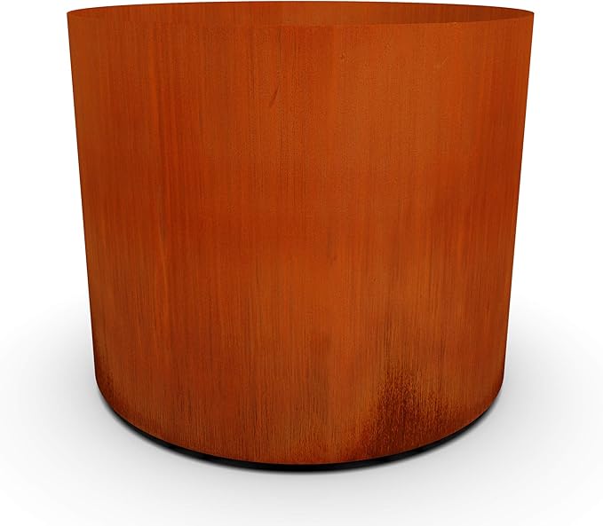 PLANTERCRAFT Corten Steel Metal Planter Box, Round Sizes, Modern Garden Steel planters for Commercial and Residential Outdoor Use.