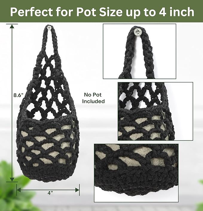 3 Packs Hanging Planters for Indoor Plants up to 4 in., Wall Plant Holder | Plant Hanger Indoor, Wall Planters for Indoor Plants, Hanging Plant (3PK, for 4 inch Pot)