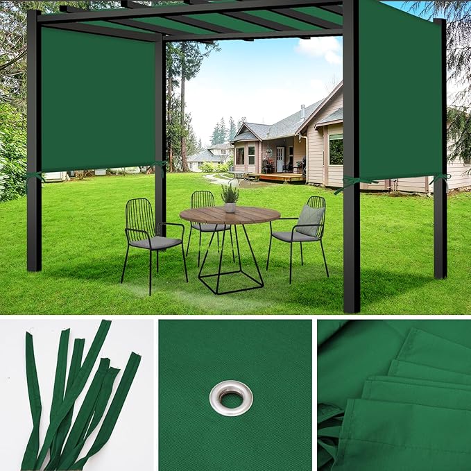 17x6.8 Ft Universal Pergola Replacement Canopy, Outdoor Canopy Shade Cover(Cover Only) (Green)