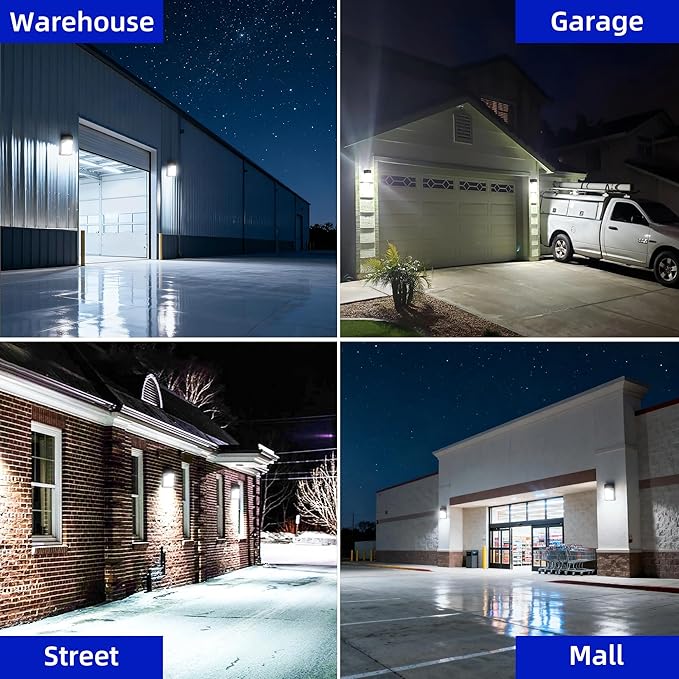 hykolity Update 30W LED Wall Pack Light with Photocell, 3450LM 5000K Daylight Dusk to Dawn 120V LED Outdoor Wall Mount Light, 150-250W MH/HPS Replacement, Waterproof Security Lighting-4 Pack