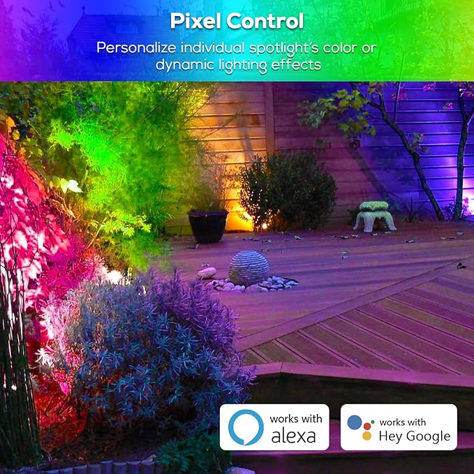 ZYAN 8 Pack Smart Landscape Lights, Color Changing Landscape Spotlights, App Control & Remote Control, Compatible with Alexa