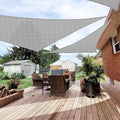 Patio Paradise 28' x 28' x 28' Sun Shade Sail Triangle Canopy Shade Cloth Fabric Sunlight Block Patio Pergola Cover HDPE Deck Awning for Outdoor Backyard Roof Shading, Gray