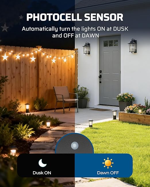 DEWENWILS 120W Low Voltage Landscape Transformer, Outdoor Transformer with Timer and Photocell Sensor, 120V AC to 12V AC, Weatherproof, for LED Lighting, Spotlight, Pathway Light, ETL Listed