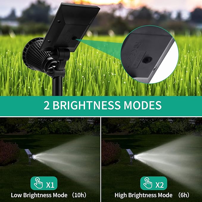 Nekteck 4 Pack Solar Lights,2-in-1 Outdoor Solar Spotlights Powered Adjustable Wall Light Landscape Lighting,Bright and Dark Sensing,Auto On/Off for Yard, Pathway, Walkway, Garden, Driveway