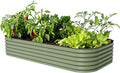 Vego garden Raised Garden Bed Kit, 17" Tall 10 in 1 Jumbo Modular Metal Raised Garden Beds, Metal Planter Box for Vegetables, Flowers, Herbs, Olive Green