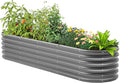 Galvanized Raised Garden Bed, Outdoor Planter Bed, Metal Planter Box for Gardening and Planting,8x2x1.5ft, Dark Grey
