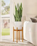 Adjustable Plant Stand Indoor, Bamboo Plant Stand Fits 8 9 10 11 12 Inches, Small Corner Planter Holder for Indoor Plants, Single Floor Plant Stands for Living Room Balcony, Light Brown Tall