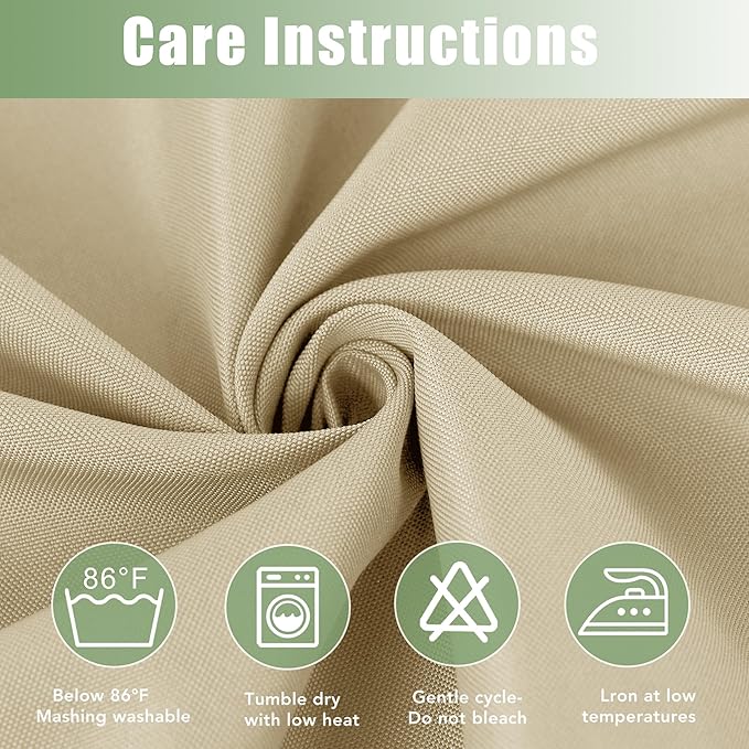 HolidayIdeas Outdoor Curtains for Patio Waterproof, 6 Panels - 54x95 Inches - Weatherproof Privacy Outsides Curtains for Cabana Porch Pergola, Sunlight & UV Blocking (Cream, Grommet Top)