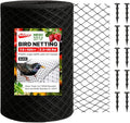 Heavy Duty Bird Netting for Garden Protection & Fruit Trees, 7.5x100 Ft with 10 Stakes – Black Anti-Bird Net for Poultry, Deer, & Squirrel Protection, Durable Nylon Mesh for Garden and Yard Use