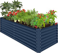 Best Choice Products 8x4x2ft Outdoor Metal Raised Garden Bed, Deep Root Planter Box for Vegetables, Herbs & Flowers, 478-Gallon Capacity, 100% Non Toxic Materials - Navy