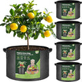 T4U 20 Gallon Grow Bags, Upgrade Fabric Grow Bags with Handles, Thickened Garden Plant Pots for Planting Vegetables, Tomato Planter, Smart Pots for Plants (5 Pack 20 Gal)