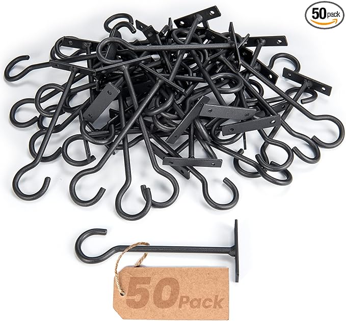 6inch Plant Hooks 50Pack Hanging Plant Bracket Metal Plant Hanger Black