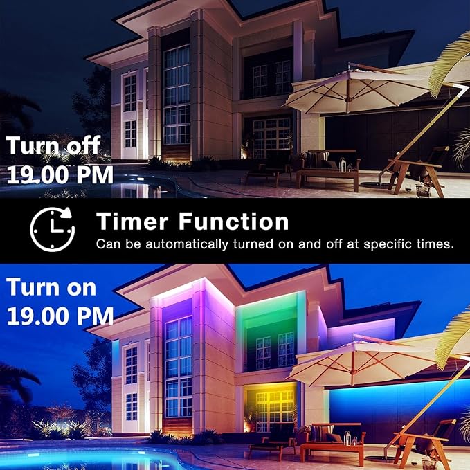 DAYBETTER Waterproof Led Lights for Bedroom, 200ft Led Strip Lights, 960 LEDs Color Changing RGB 24 Keys Remote Controller, 24v for Outdoor Room Home Party Christmas Decoration