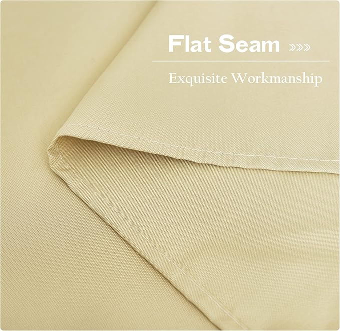 NICETOWN Canvas Waterproof Outdoor Curtains for Patio 108 Inches Long, Machine Washable Rustproof Grommet Privacy Outdoor Drapes for Porch/Balcony, 2 Panels, 55" Wide, Light Beige