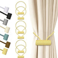 Hion Magnetic Curtain Tiebacks Golden 6 Pack, Curtain Tiebacks Buckles Holdbacks Holders Hooks Clip for Home Bedroom Office