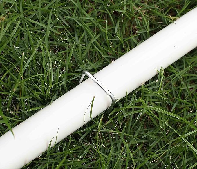 6 Inches Galvanized Garden Staples, Metal Tent Stakes, Heavy Duty U-Shaped Pins and Landscaping Staples for Sod Anchoring Landscape Fabric Irrigation Tubing,Halloween Decorations (50, Silver)