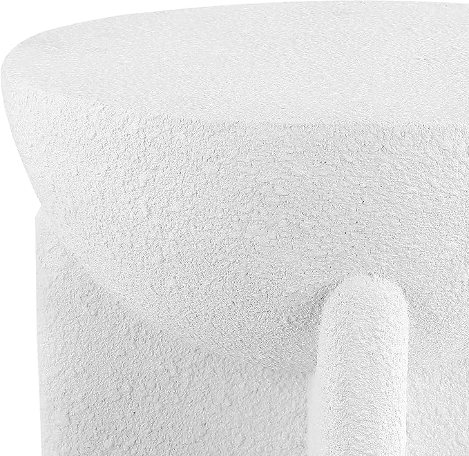 JONATHAN Y TBL1109B Brady 16.25" Minimalist Modern Drum Indoor/Outdoor Accent Table Contemporary, Mid-Century, Art Deco, Bohemian, Patio, Garden, Bathroom, Living Room, White Frosted