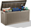 ROJIK Outdoor Storage Housing Deck Box,Waterproof Patio Furniture, Garden Tools, Cushions, Pool Accessories Storage Bench with Lockable Lid and Side Handles (Grey,60 Gallon)