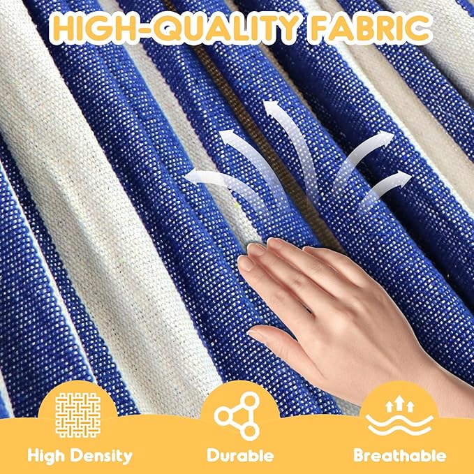 ANYOO Cotton Hammock Portable Camping Hammocks for Hanging Sturdy Garden Comfortable Fabric Hammock with Tree Straps Up to 660lbs with Travel Bag for Camping Outdoor/Indoor Patio Backyard