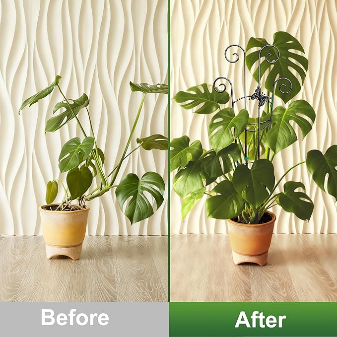 Coomin 32.6in Monstera Plant Support for Indoor Plants, 2P Trellis for Climbing Plants Indoor, Plant Climber Stakes for Potted Plants
