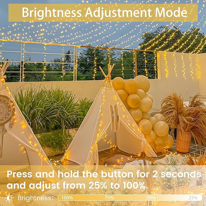 Extra-Long 300LED Christmas Lights Outdoor Indoor, Upgraded Warm White String Lights for Bedroom, Waterproof 13 Modes Plug in Twinkle Fairy String Lights for Home Party Wedding Garden (Warm White)