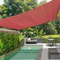 KANAGAWA Sun Shade Sail Curved 24'X24' Rust Red Rectangle Outdoor Shade Cover UV Blovk Canopy for Patio Garden Backyard Heavy Duty Permeable 185GSM (We Make Custom Size)