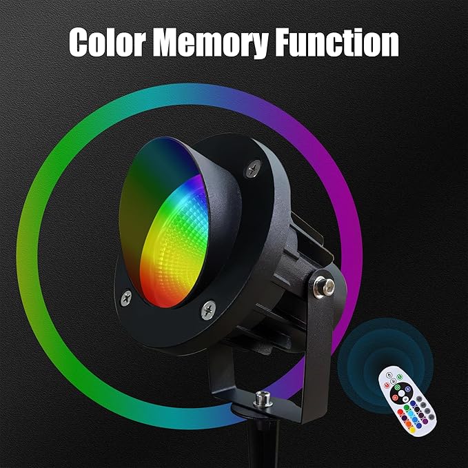 Color LED Spotlight Outdoor 120V 25W, Durable Landscape Spot Light for Yard, Garden, Tree, House, Halloween, Christmas - Ideal Spot Lights, Spotlight Outdoor Decoration