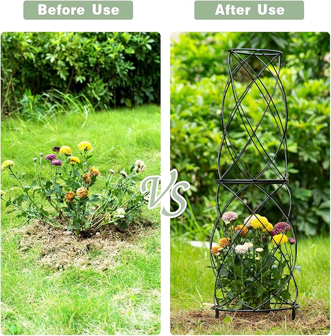35-Inch Metal Garden Obelisk Trellis for Indoor & Outdoor Plants – Durable, Weather-Resistant Support for Climbing Vines, Roses, and Flowering Bushes – Decorative Potted Plant Structure