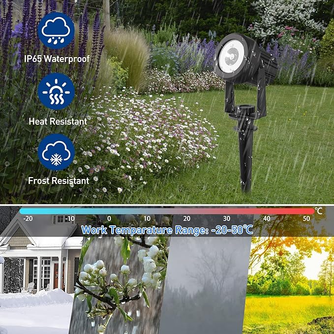 T-SUNUS Christmas Solar Landscape Spotlights 4 Pack Warm White 3000K, Spot Lights IP65 Waterproof Outdoor Separated Panel with 9.8ft Cable, Garden Pond Light for Flag Driveway Walkway Patio Halloween