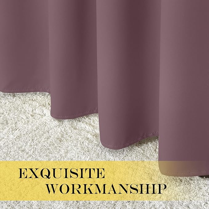 NICETOWN Blackout Dry Rose Sliding Door Curtains 84 inches Long - Grommet Thermal Insulated Patio Door Drape Room Darkening Sound Reducing Window Treatment for Girls Room (W100 x L84, 1 Panel)