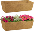 30in Tapered Coco Liners for Window Planter Box - 2 Pack 100% Natural Coconut Coir Fiber Liner Replacement for Deck Flower Box, Garden Railing Fence Wall Planter Basket