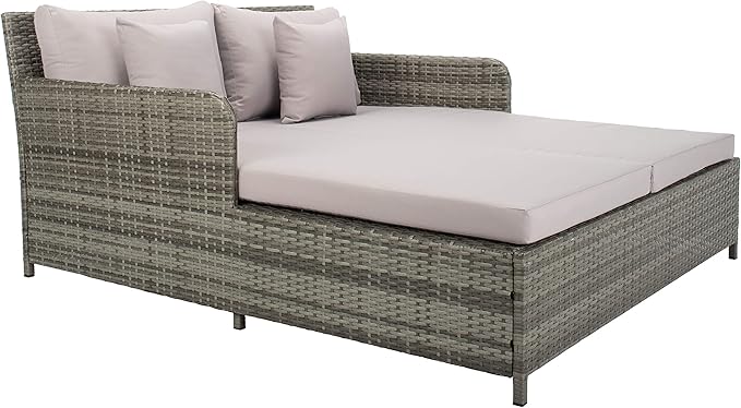 Safavieh PAT7500B Outdoor Collection Cadeo Grey Cushion Daybed