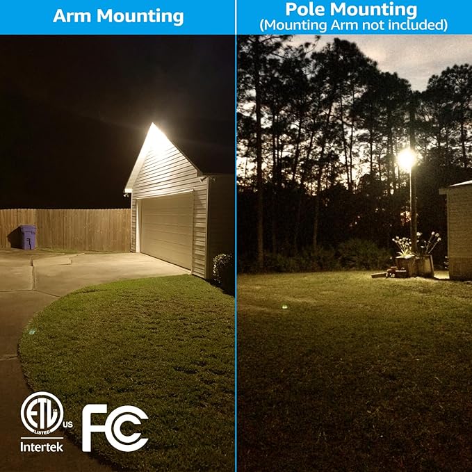 TORCHSTAR LED Barn Light, Dusk to Dawn Area Lights with Photocell, Outdoor Security Flood Lighting, ETL & FCC Listed, IP65 Waterproof, Aluminum, 110-277V, Garage, Yard, 3000K Warm White, Bronze