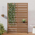 Casaphoria Metal Privacy Screen Outdoor, 72" H x 47" W Freestanding Decorative Privacy Screen for Patio Deck Balcony Garden with Stable Base, Brown-Harold