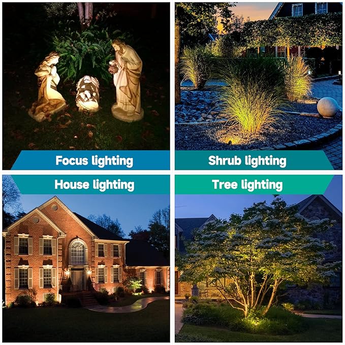 Gardencoin Solid Brass Outdoor Landscape Spotlights, 12V Heavy Duty Low Voltage LED Spot Light Waterproof for Garden and Yard Up Lighting, Bronze Accent Lighting Fixture Without Bulb (Classic, 6 Pack)