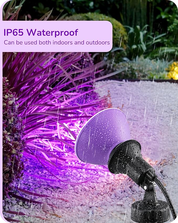 EDISHINE Christmas Decorations PAR38 Purple LED Flood Light Bulbs Outdoor, Dimmable LED Light Bulb, 18W(120W Equivalent), Outdoor Weatherproof Light Bulb for Christmas, E26 Base, 4 Pack