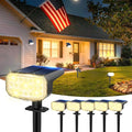 Solar Lights Outdoor Waterproof IP65, Super Bright LED with Lens, 3000K 2 Lighting Modes, Solar Powered Yard Garden Solar Spot Lights for Outside Landscape Auto On/Off -6 Pack