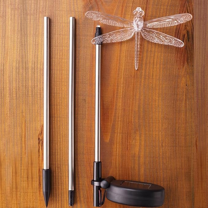 Outdoor Solar Garden Stake Light - Color Changing Decorative LED Stake Lamp In-ground Landscaping Lighting for Garden Patio Yard Lawn Pathway Flower Bed Decor Decorations Figurine Dragonfly