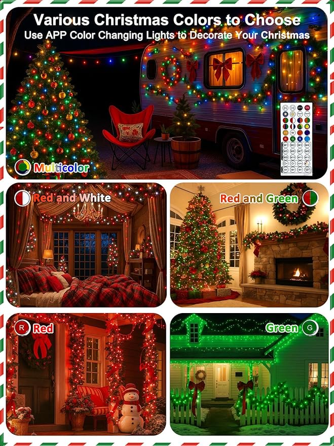 Smart Color Changing Easter Lights with Remote & App Control, 66FT 200LED RGB Pastel String Light with Timer, Music Sync Multiple Modes Twinkle Christmas Light Waterproof Indoor Outdoor Easter Decor
