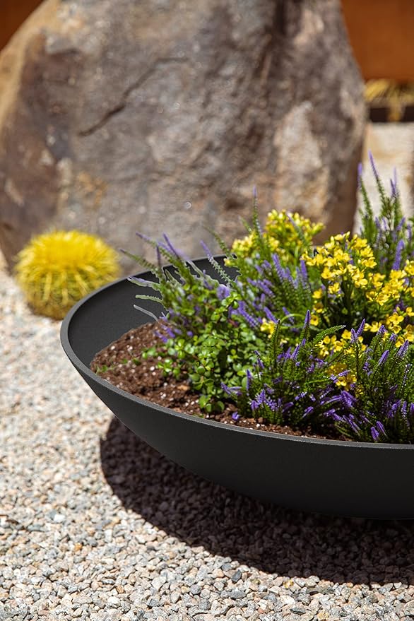 Veradek Mason Series Lane Bowl Planter| for Indoor or Outdoor Tabletops/Gardens |Made from Plastic-Stone Composite with Drainage Holes|Modern Décor for Flowers, Succulents, Small Plants