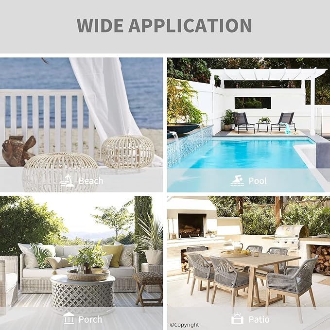 Waterproof Outdoor Curtain W105 x L108 - Grommet Top Sunlight Blocking Window Treatment Drapes Blackout Curtains for Home Bedroom Living Room Outdoor Patio Porch Pergola Cabana Gazebo (2 Panels)