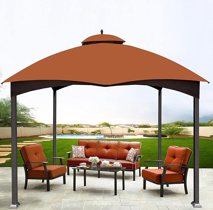 Ripstop Rust Red Ripstop Replacement Top for Lowe's Allen Roth 10X12 Gazebo Model #GF-12S004B-1/ GF-12S004BTO