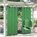 Easy-Going Linen Look Outdoor Curtains Waterproof Windproof Porch Curtains, Soft Thicken Outdoor Privacy Curtains for Patio, Gazebo, Grommet Top and Tab Bottom Drape, 1 Panel, 54x96 inch, Green