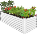 Best Choice Products 8x4x2ft Outdoor Metal Raised Garden Bed, Deep Root Planter Box for Vegetables, Herbs & Flowers, 478-Gallon Capacity, 100% Non Toxic Materials - White