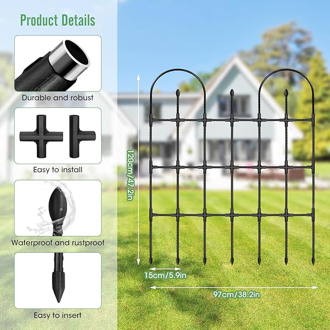 2 Pack Trellis for Climbing Plants Outdoor,47.2" H Garden Trellis,Rustproof Garden Arch Trellis Cucumber Tomato Support Structure for Raised Bed