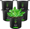 VIVOSUN 5-Pack 5 Gallon Grow Bags Heavy Duty 300G Thickened Nonwoven Plant Fabric Pots with Handles