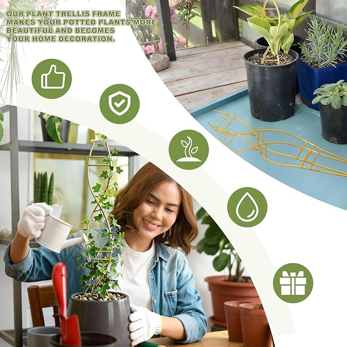 3 Pcs 15.75 Inch Indoor Plant Trellis for Potted Plants Small Climbing Plant Trellis for Pots with Unique DNA Spiral Design for Vine Plants, Easy Installation for Indoor Outdoor Use